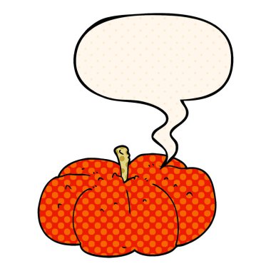 çizgi roman tarzında karikatür kabak ve konuşma balonu