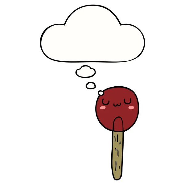 Tecknad Lollipop och tankebubbla — Stock vektor