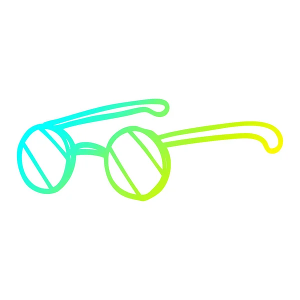 Linea gradiente freddo disegno cartone animato rotondo occhiali — Vettoriale Stock