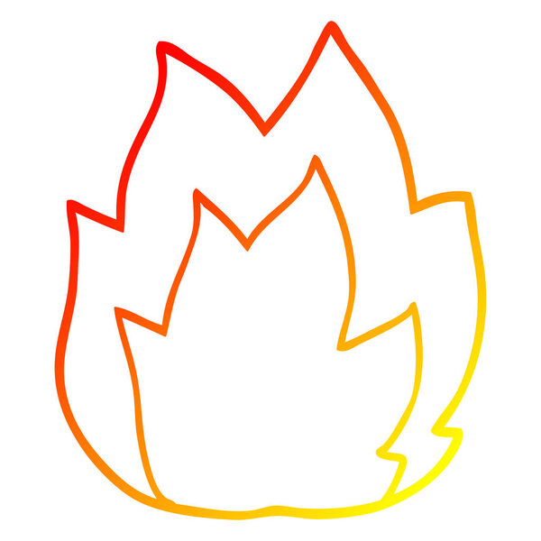 warm gradient line drawing cartoon fire explosion
