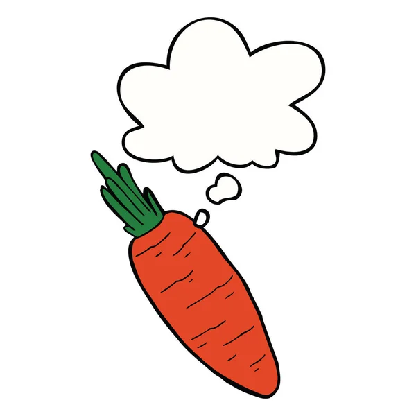 Cartoon carrot and thought bubble — Stock Vector