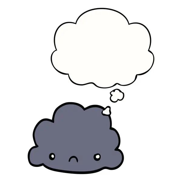 Cartoon cloud and thought bubble — Stock Vector