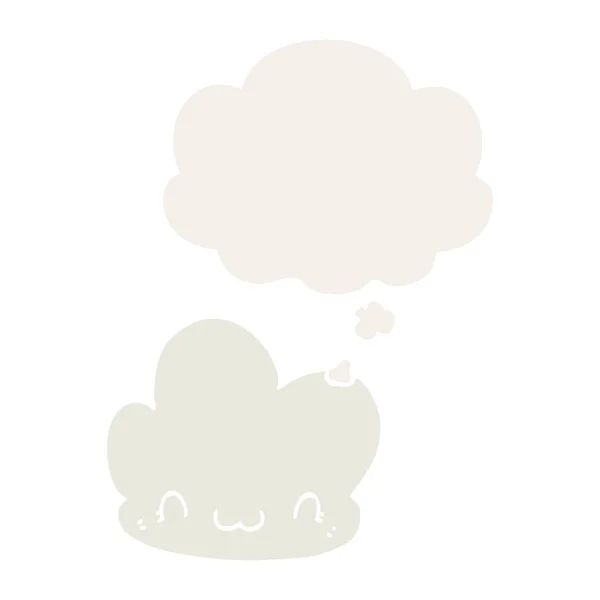 Karikatúra felhő és a gondolat buborék retro stílusban — Stock Vector