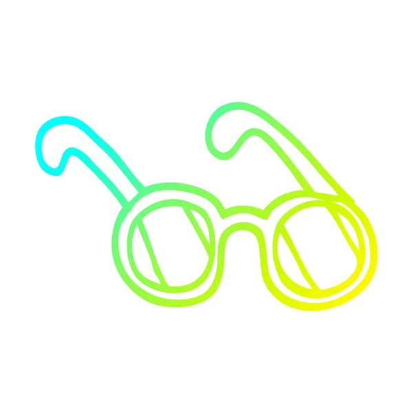 Čára studené stupnice kresba kreslená sluneční brýle — Stockový vektor