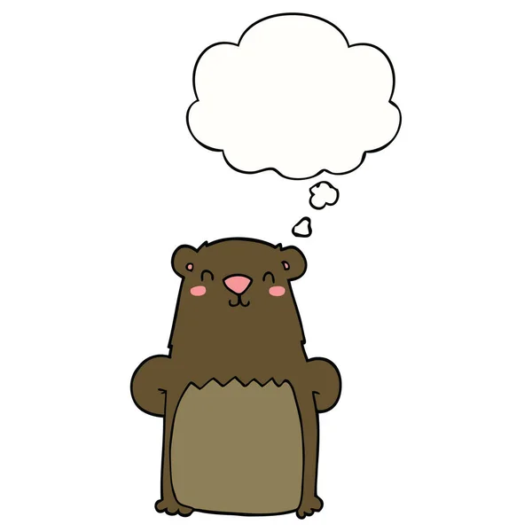 Καρτούν αρκούδα και φούσκα σκέψης — Διανυσματικό Αρχείο