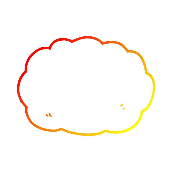 Meleg színátmenet vonal rajz rajzfilm felhő — Stock Vector
