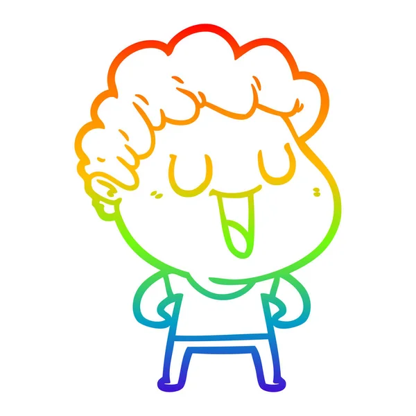 漫画男笑い虹のグラデーションライン描画 — ストックベクタ