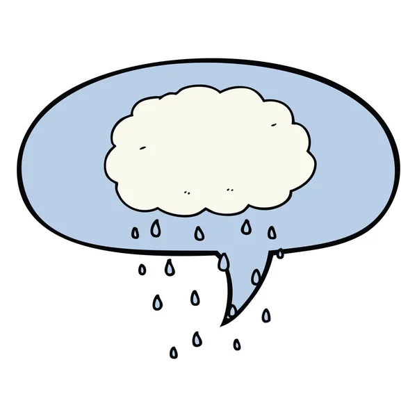 Cartoon regen wolk en toespraak bubble — Stockvector