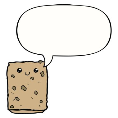 karikatür bisküvi ve konuşma balonu