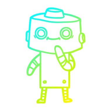 soğuk degrade çizgi çizim karikatür robot