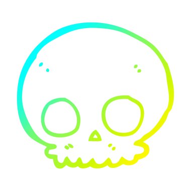 soğuk degrade çizgi çizim karikatür kafatası