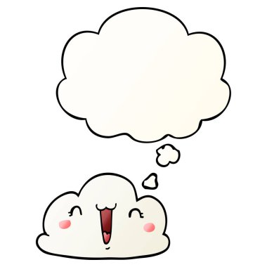 çizgi film bulutu ve düşünce balonu pürüzsüz degrade tarzında