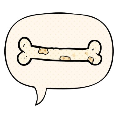 çizgi roman tarzında karikatür kemik ve konuşma balonu