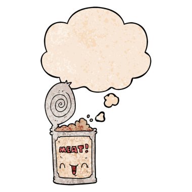 karikatür konserve et ve grunge doku desen düşünce balonu