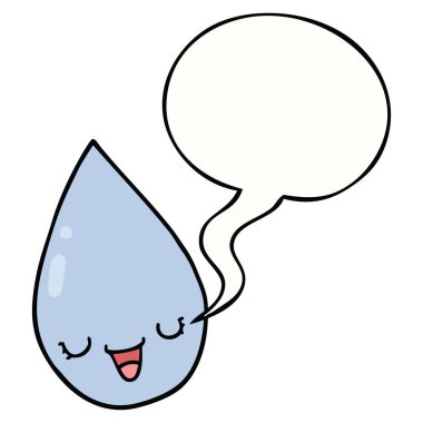 karikatür yağmur damlası ve konuşma balonu