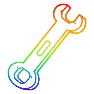 gökkuşağı gradyan çizgi çizim karikatür spanner