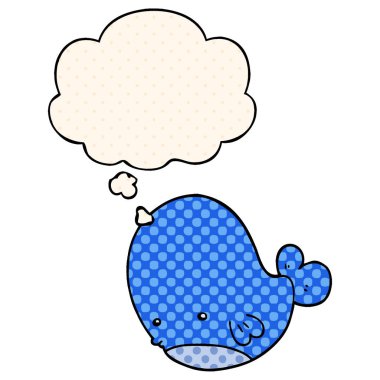 çizgi film balina ve çizgi roman tarzında düşünce balonu
