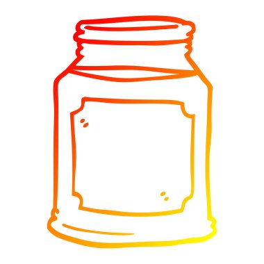 sıcak degrade çizgi çizim karikatür sıvı bir kavanozda