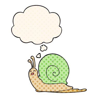 çizgi roman tarzında çizgi film salyangoz ve düşünce balonu