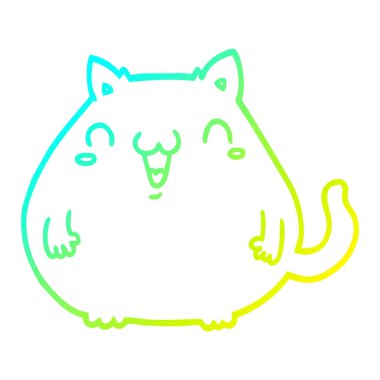 soğuk degrade çizgi çizim karikatür kedi