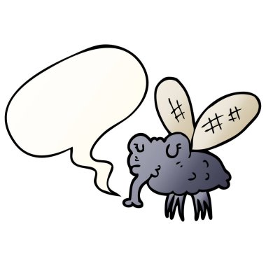 çizgi film sinek ve pürüzsüz degrade tarzında konuşma balonu