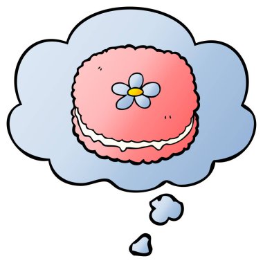 karikatür bisküvi ve pürüzsüz degrade tarzında düşünce balonu