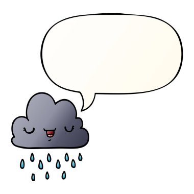 düzgün degrade tarzında karikatür fırtına bulut ve konuşma balonu