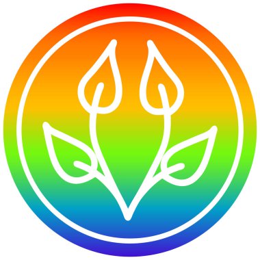 gökkuşağı spektrumunda doğal yaprak dairesel