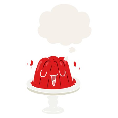 retro tarzında karikatür jöle ve düşünce balonu