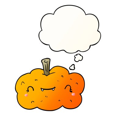 karikatür kabak ve pürüzsüz degrade tarzında kabarcık düşünce