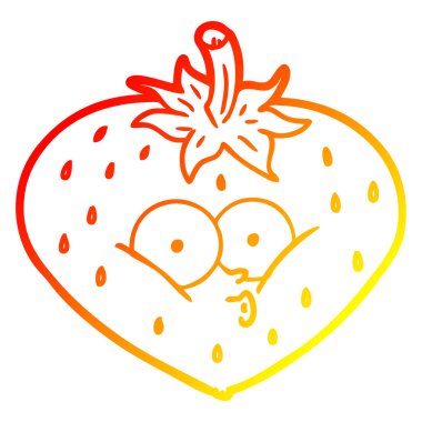 sıcak degrade çizgi çizim karikatür çilek