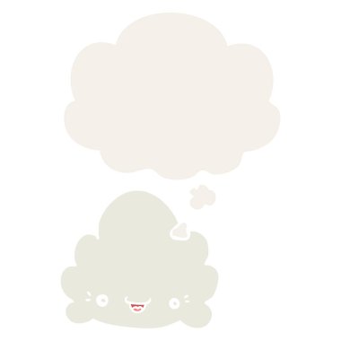 retro tarzında karikatür bulut ve düşünce balonu