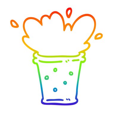 gökkuşağı gradyan çizgi çizim karikatür gazlı içecek