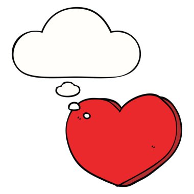 çizgi film aşk kalp ve düşünce balonu