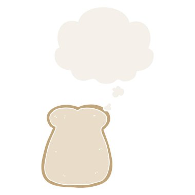 retro tarzında ekmek ve düşünce balonu karikatür dilim