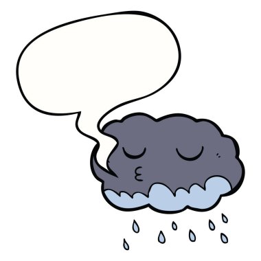 karikatür yağmur bulutu ve konuşma balonu