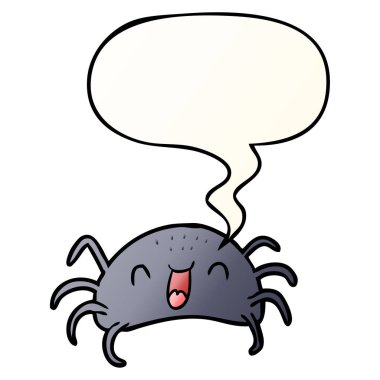 düzgün degrade st karikatür halloween örümcek ve konuşma balonu