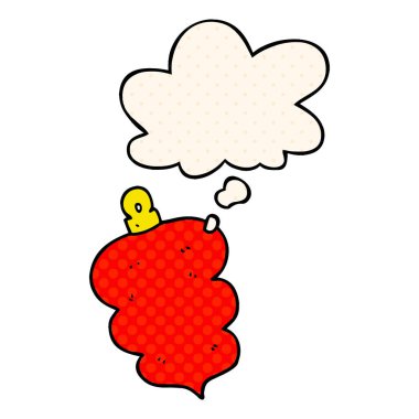 çizgi roman tarzında karikatür noel bauble ve düşünce balonu