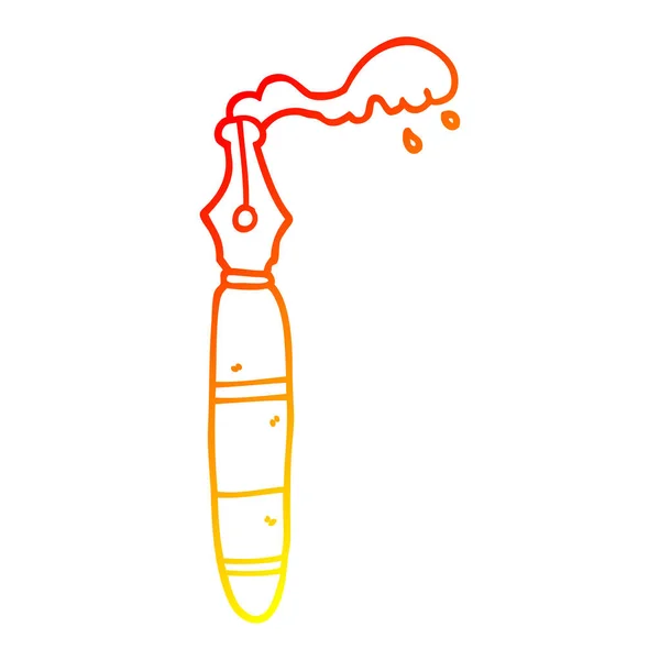 Warme kleurovergang lijntekening cartoon pen — Stockvector