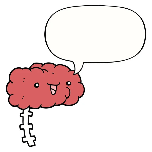 Χαρούμενο μυαλό καρτούν και φούσκα ομιλίας — Διανυσματικό Αρχείο