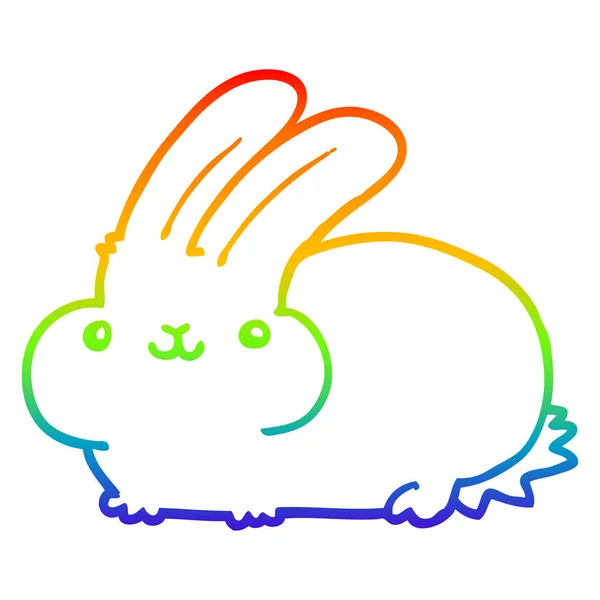彩虹渐变线绘制卡通兔子 — 图库矢量图片