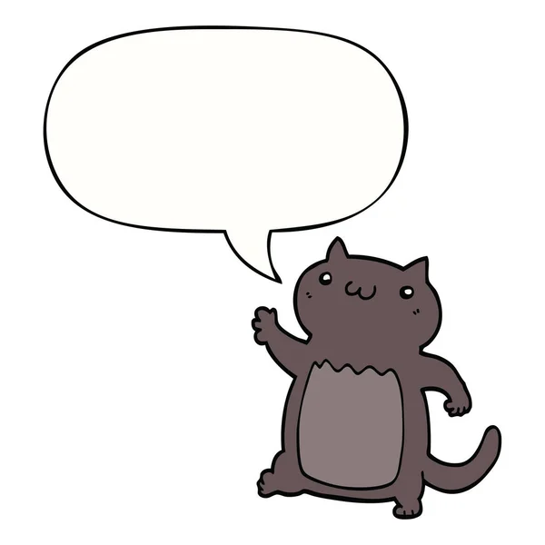 Chat dessin animé et bulle de la parole — Image vectorielle