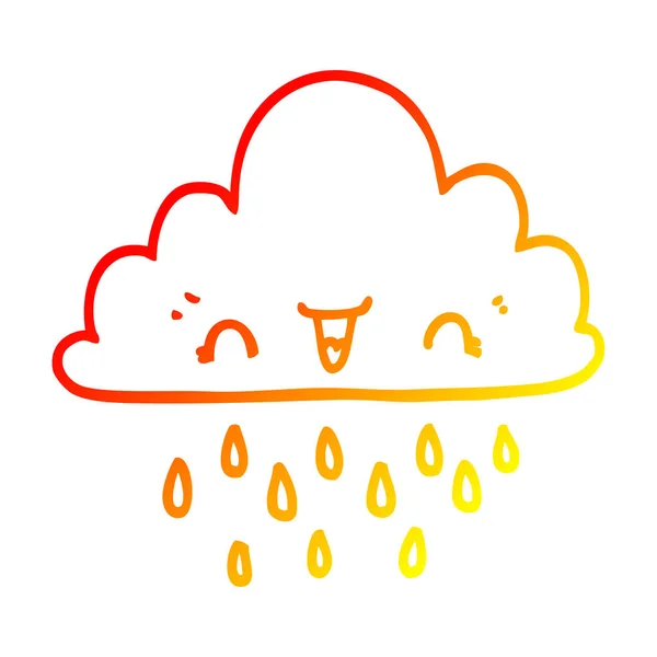 Čára teplého přechodu kresba kreslená bouře mrak — Stockový vektor