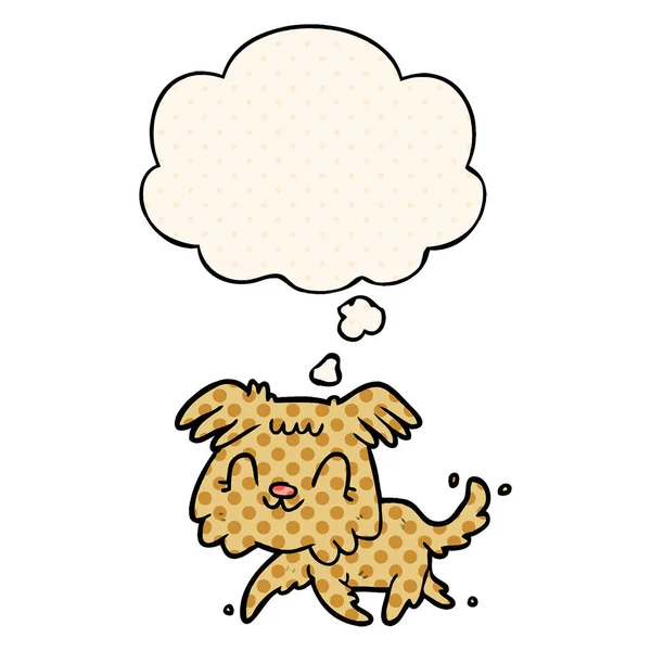 Мультяшная собака и мыльный пузырь в стиле комиксов — стоковый вектор