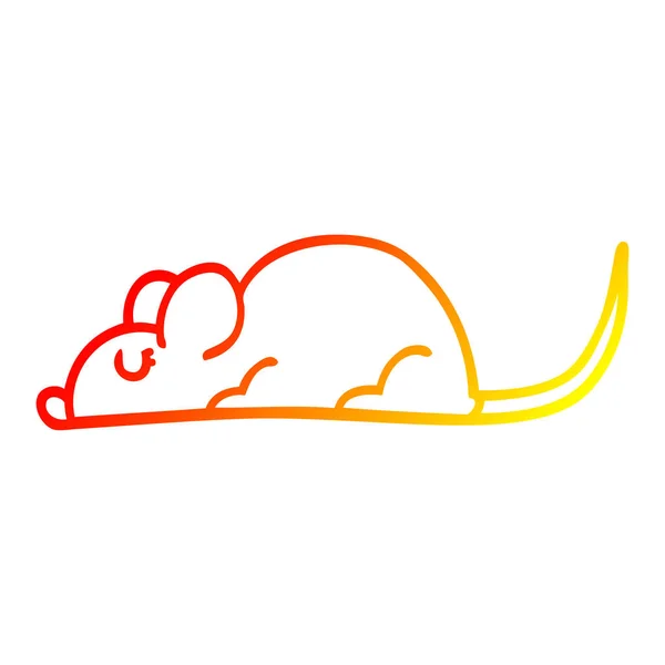 Warme Gradientenlinie Zeichnung Cartoon schwarze Ratte — Stockvektor