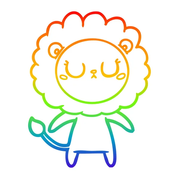 Rainbow gradient ligne dessin dessin lion — Image vectorielle