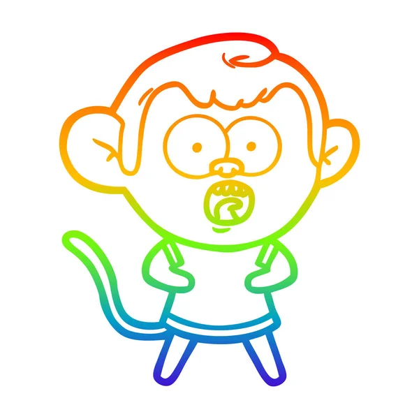 虹のグラデーションライン描画漫画ショックサル — ストックベクタ