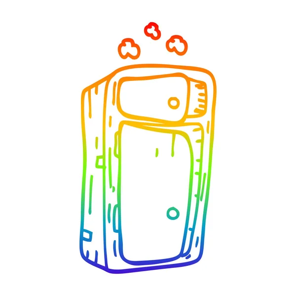 Rainbow gradient line drawing cartoon dusy cabinet — Stock Vector