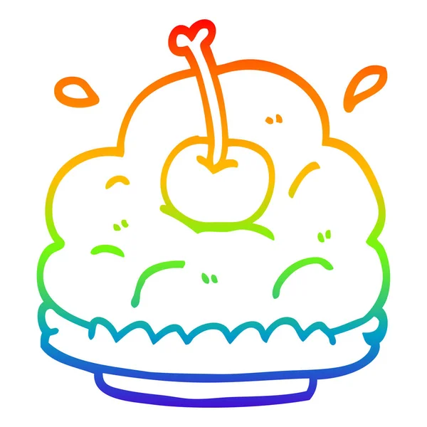 彩虹渐变线绘制卡通甜点 — 图库矢量图片