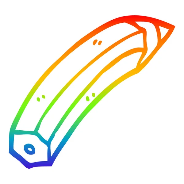 Arco-íris linha gradiente desenho desenhos animados lápis colorido — Vetor de Stock